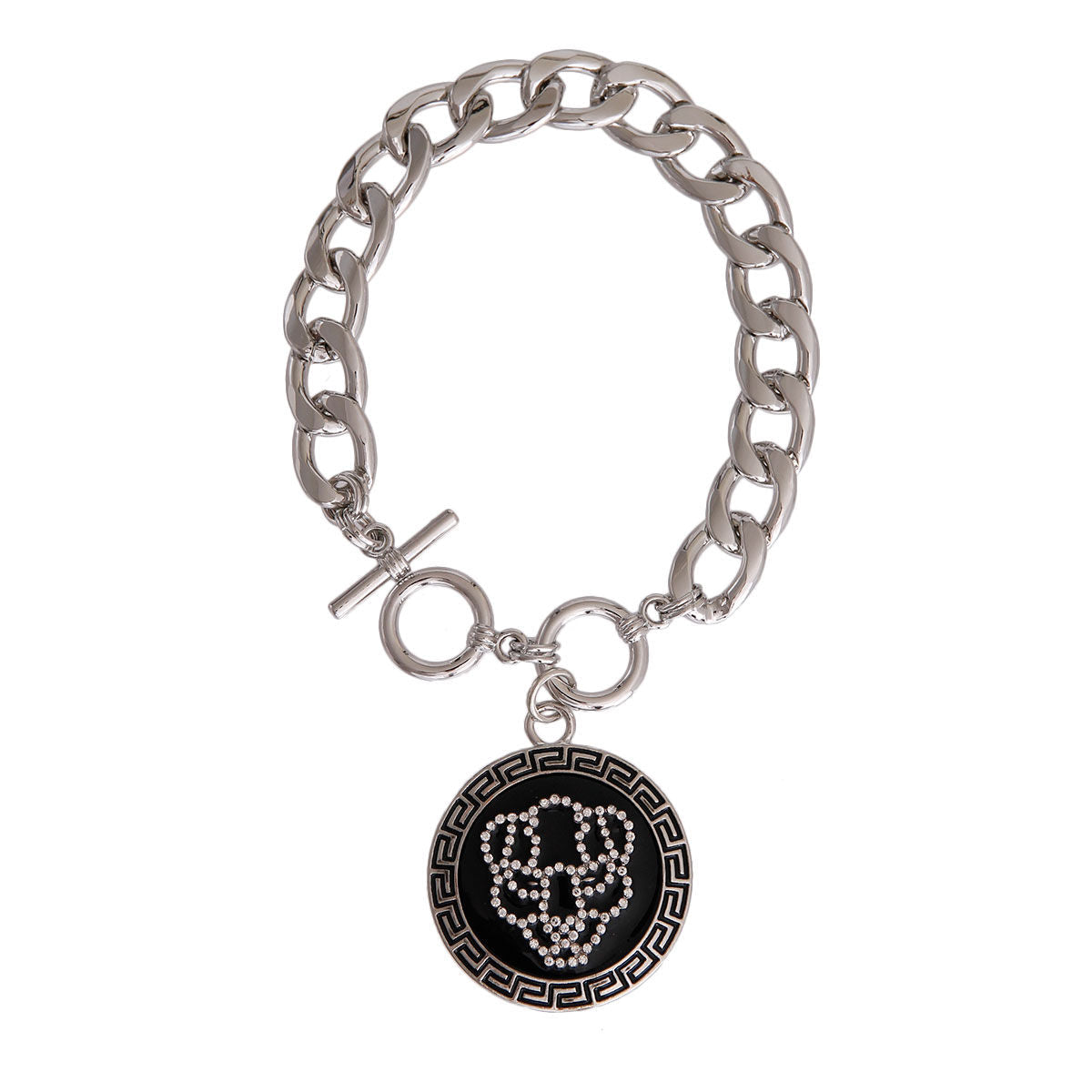 Silver Tiger Greek Medallion Bracelet|8 inches - Premium Wholesale Jewelry from Pinktown - Just $11! Shop now at chiquestyles