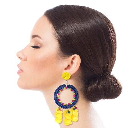 Yellow Tassel Beaded Earrings|4 inches - Premium Wholesale Jewelry from Pinktown - Just $21! Shop now at chiquestyles
