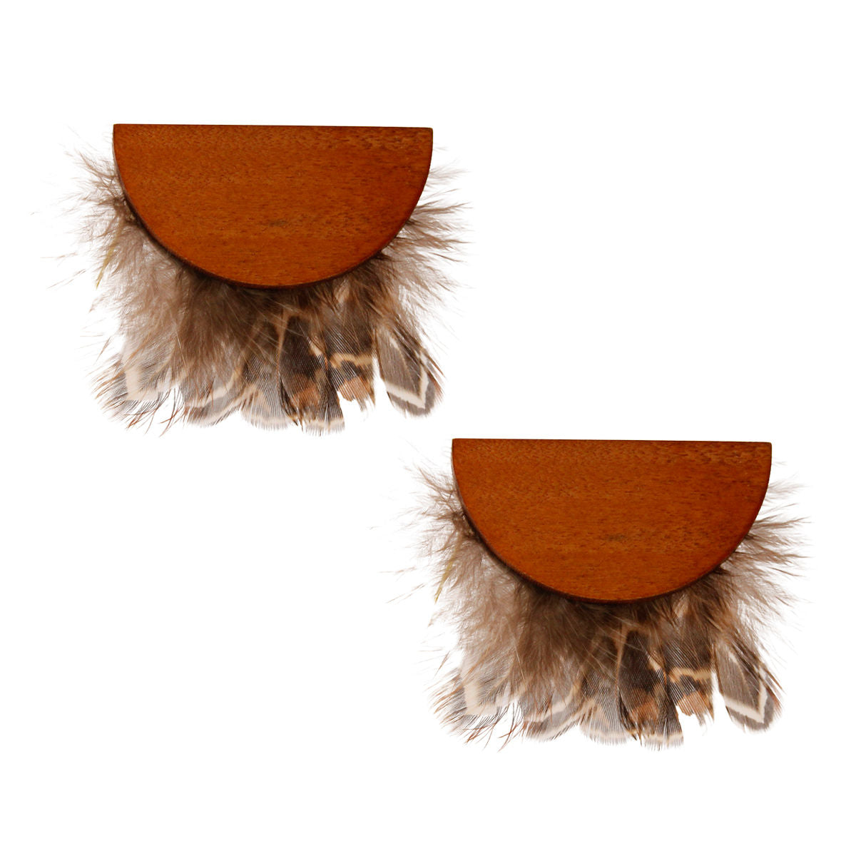 Wood and Feather Earrings - Premium Wholesale Jewelry from Pinktown - Just $11! Shop now at chiquestyles