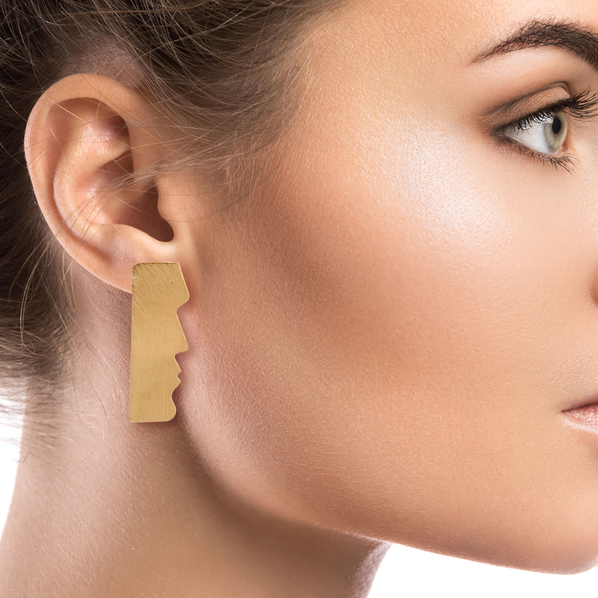 Gold Brass Easter Island Earrings|1.45 inches - Premium Wholesale Jewelry from Pinktown - Just $11! Shop now at chiquestyles