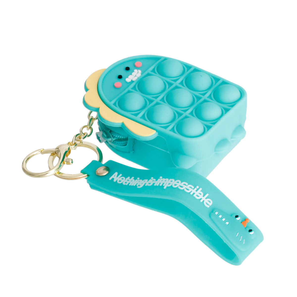 Aqua Dino Bubble Pop Keychain|3 x 2.25 inches - Premium Wholesale Fashion Accessories from Pinktown - Just $9! Shop now at chiquestyles