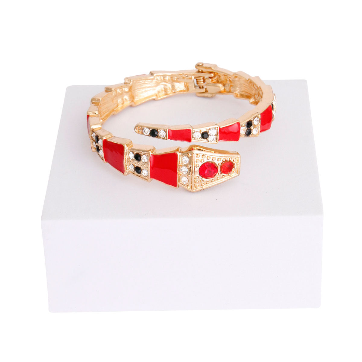 Luxury Red 3D Snake Wrap Cuff|8 inches - Premium Wholesale Jewelry from Pinktown - Just $16! Shop now at chiquestyles