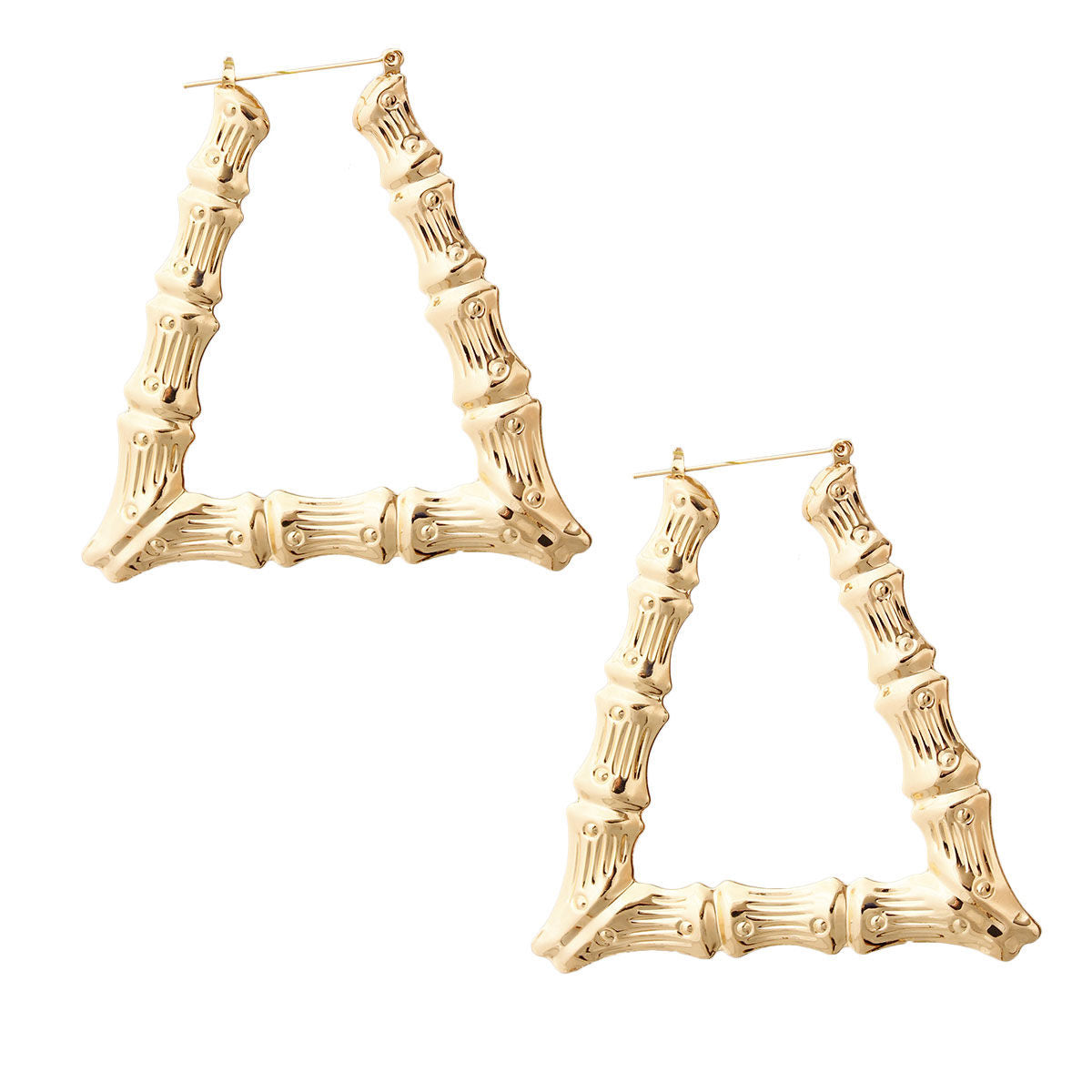 Triangle Bamboo Hoop Earrings - Premium Wholesale Jewelry from Pinktown - Just $6! Shop now at chiquestyles