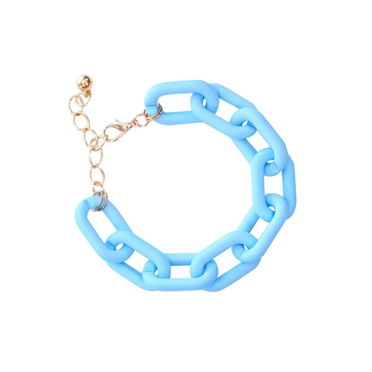 Aqua Rubber Coated Chain Bracelet|8 + 2 inches - Premium Wholesale Jewelry from Pinktown - Just $7! Shop now at chiquestyles
