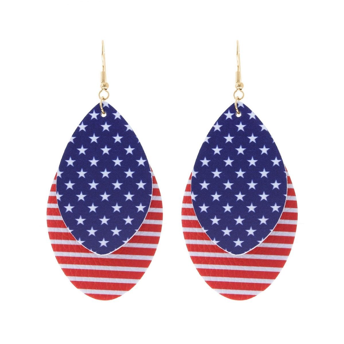 American Flag Teardrop Layer Earrings - Premium Wholesale Jewelry from Pinktown - Just $5! Shop now at chiquestyles