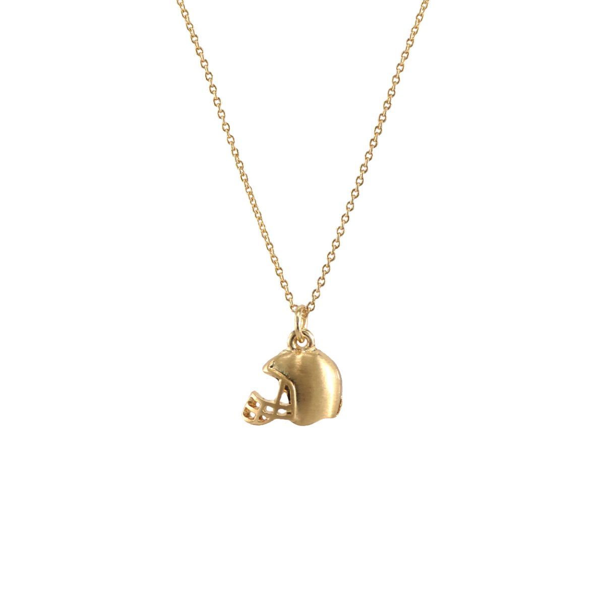 Matte Gold Football Helmet Necklace|16 + 2 inches - Premium Wholesale Jewelry from Pinktown - Just $7! Shop now at chiquestyles