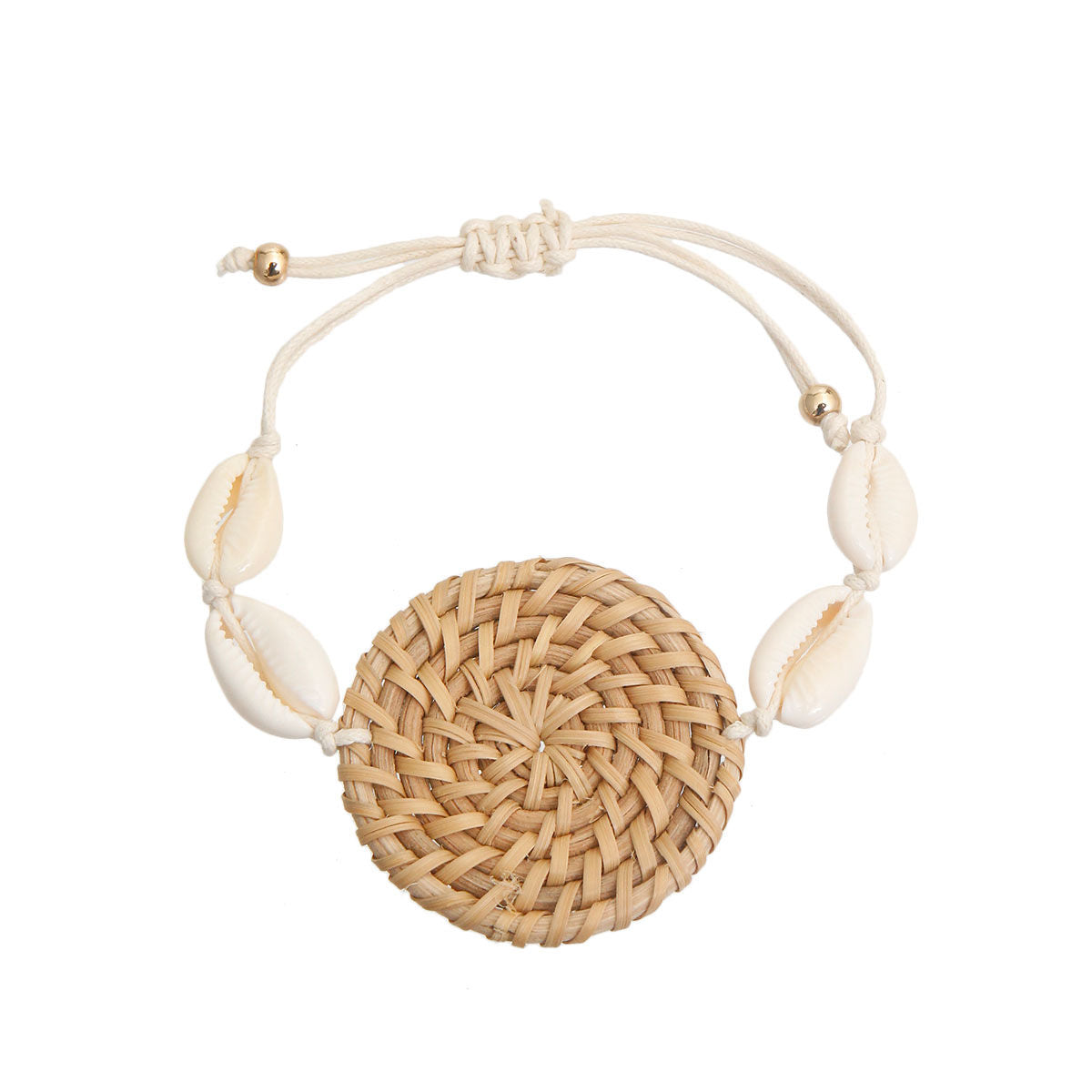 Brown Woven Shell Bracelet|Adjustable - Premium Wholesale Jewelry from Pinktown - Just $10! Shop now at chiquestyles