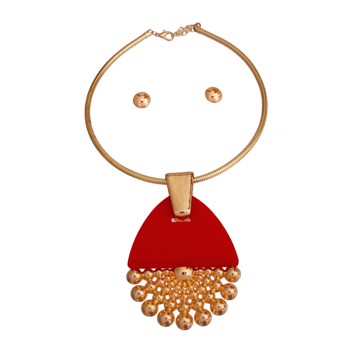 Red Teardrop Burst Necklace|18 inches - Premium Wholesale Jewelry from Pinktown - Just $17! Shop now at chiquestyles