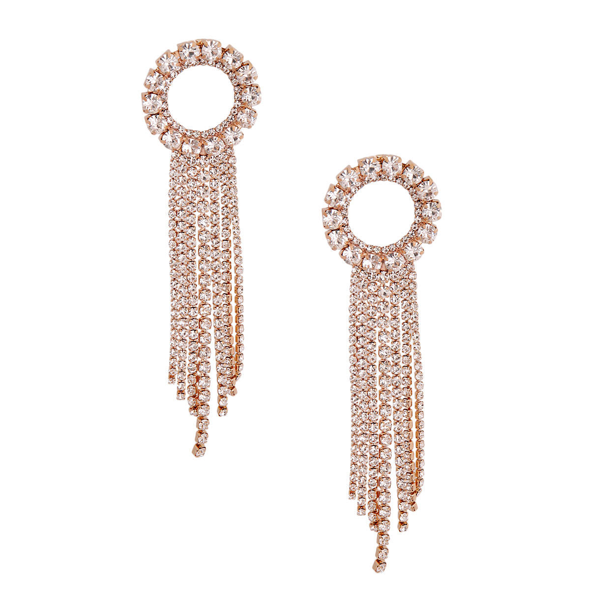 Gold Ring Fringe Earrings|4.5 inches - Premium Wholesale Jewelry from Pinktown - Just $10! Shop now at chiquestyles