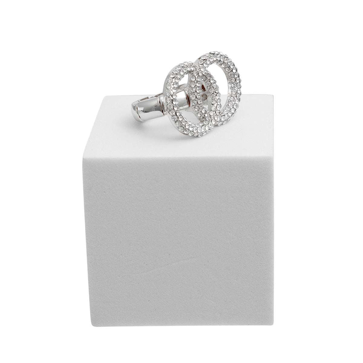 Silver Pave Infinity Link Ring - Premium Wholesale Jewelry from Pinktown - Just $10! Shop now at chiquestyles
