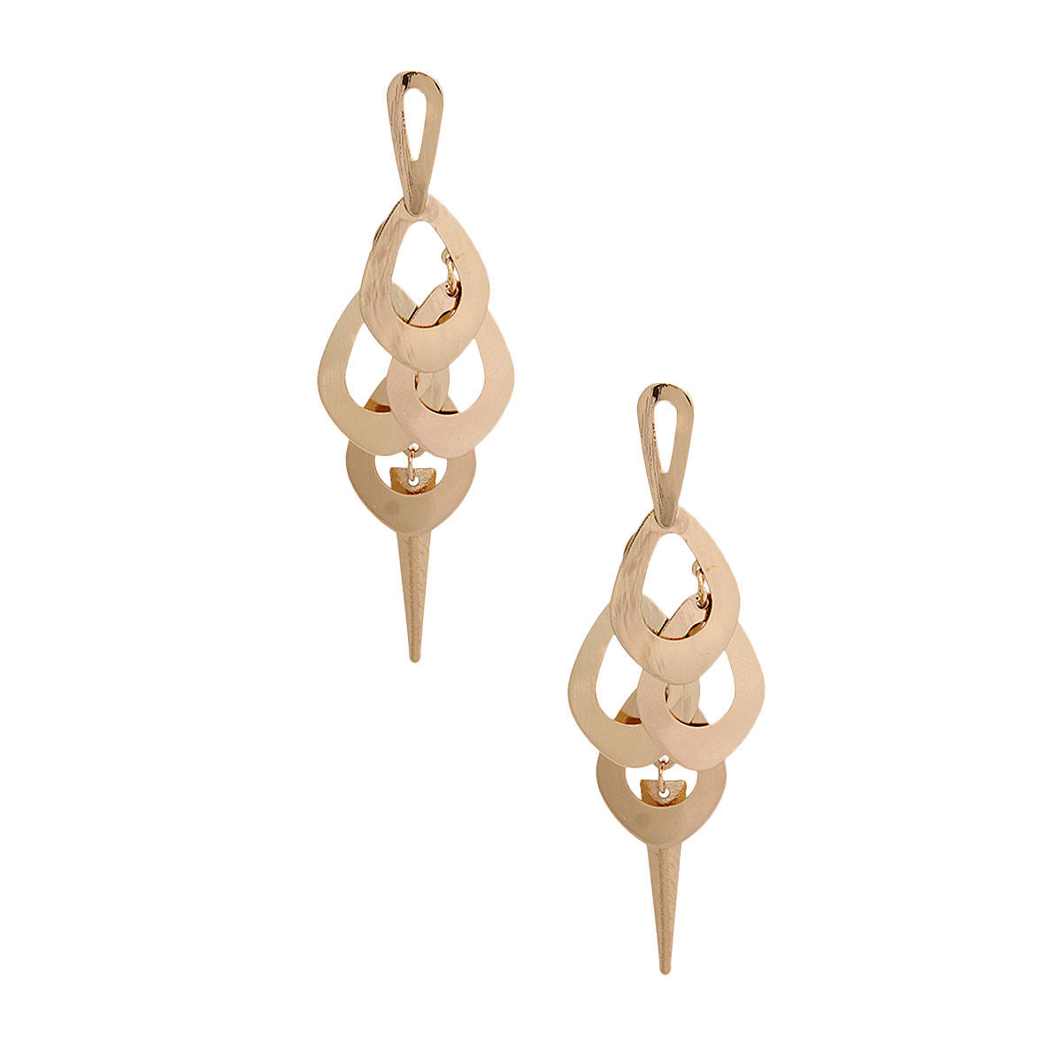 Gold Metal Teardrop Dangle Earrings|3.75 inches - Premium Wholesale Jewelry from Pinktown - Just $6! Shop now at chiquestyles