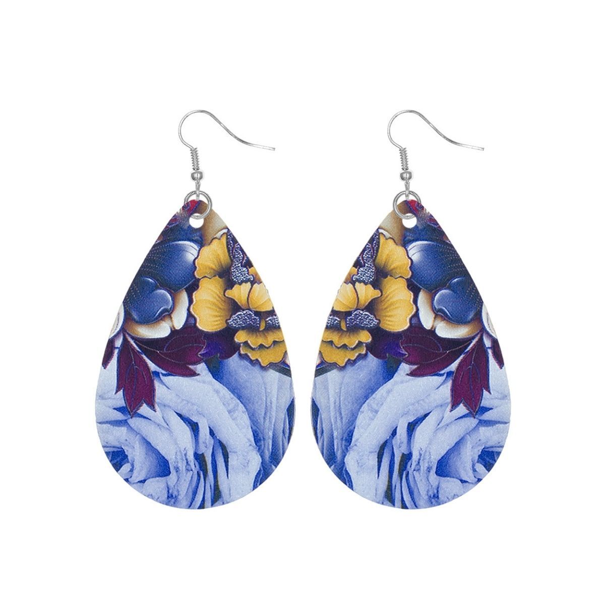 Various Flower Printed Teardrop Earrings - Premium Wholesale Jewelry from Pinktown - Just $4! Shop now at chiquestyles