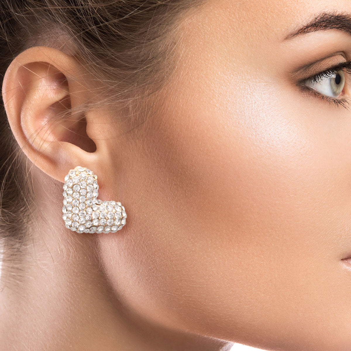L Initial Rhinestone Studs|.85 inches - Premium Wholesale Jewelry from Pinktown - Just $11! Shop now at chiquestyles