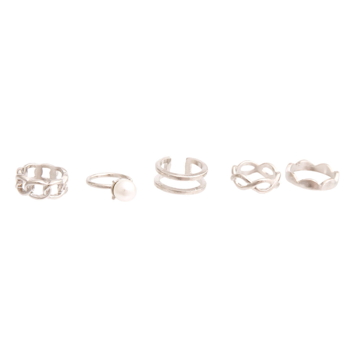 Silver Pearl Midi Ring Set|Various - Premium Wholesale Jewelry from Pinktown - Just $7! Shop now at chiquestyles