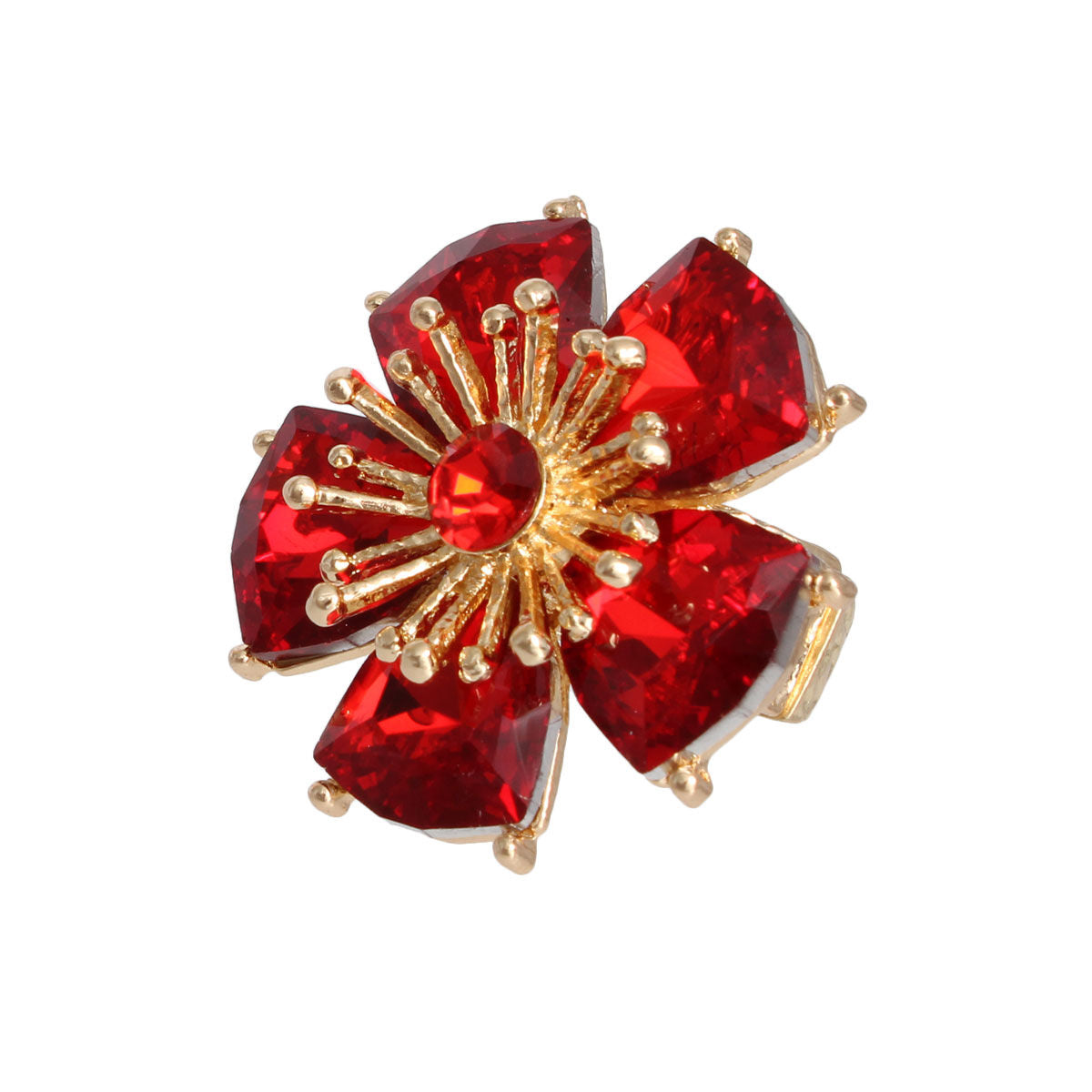 Red Daisy Crystal Ring|Stretch to Fit - Premium Wholesale Jewelry from Pinktown - Just $14! Shop now at chiquestyles