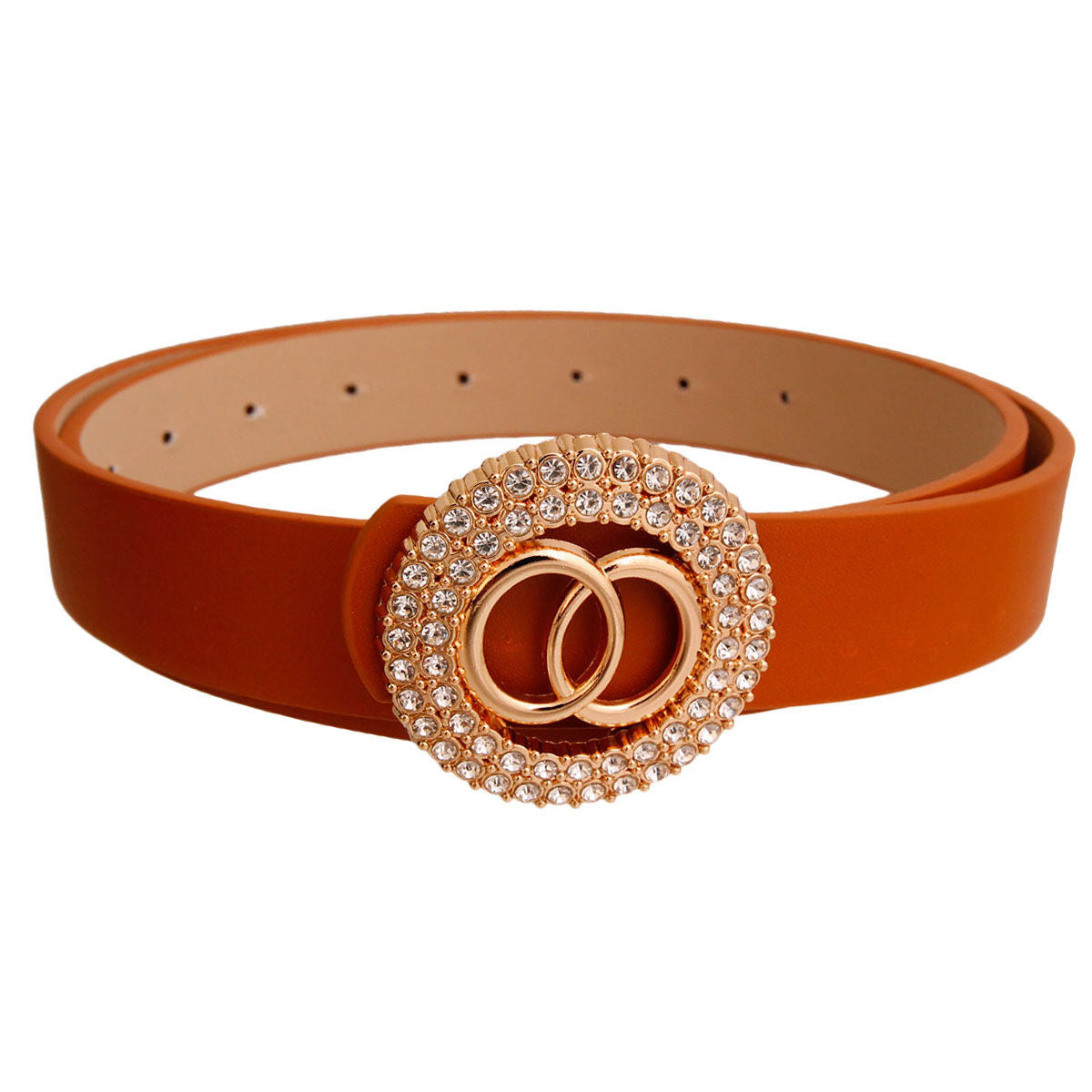 Camel and Rhinestone Gold Infinity Belt - Premium Wholesale Fashion Accessories from Pinktown - Just $14! Shop now at chiquestyles