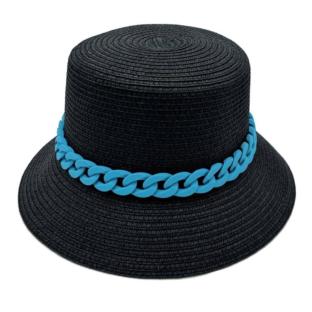 Blue Chain Black Bucket Hat|One Size - Premium Wholesale Fashion Accessories from Pinktown - Just $30! Shop now at chiquestyles