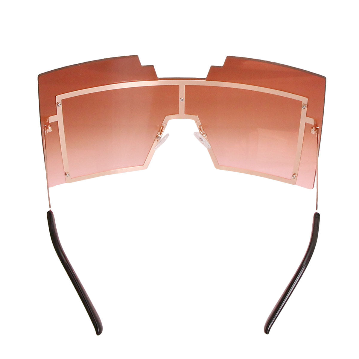 Brown Geometric Shield Sunglasses|One size - Premium Wholesale Fashion Accessories from Pinktown - Just $12! Shop now at chiquestyles