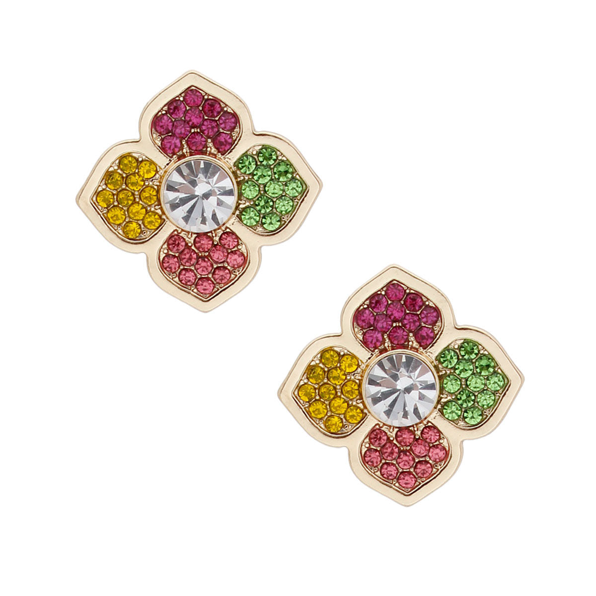 Multi Color Luxury French Designer Flower Studs|1.25 inches - Premium Wholesale Jewelry from Pinktown - Just $11! Shop now at chiquestyles