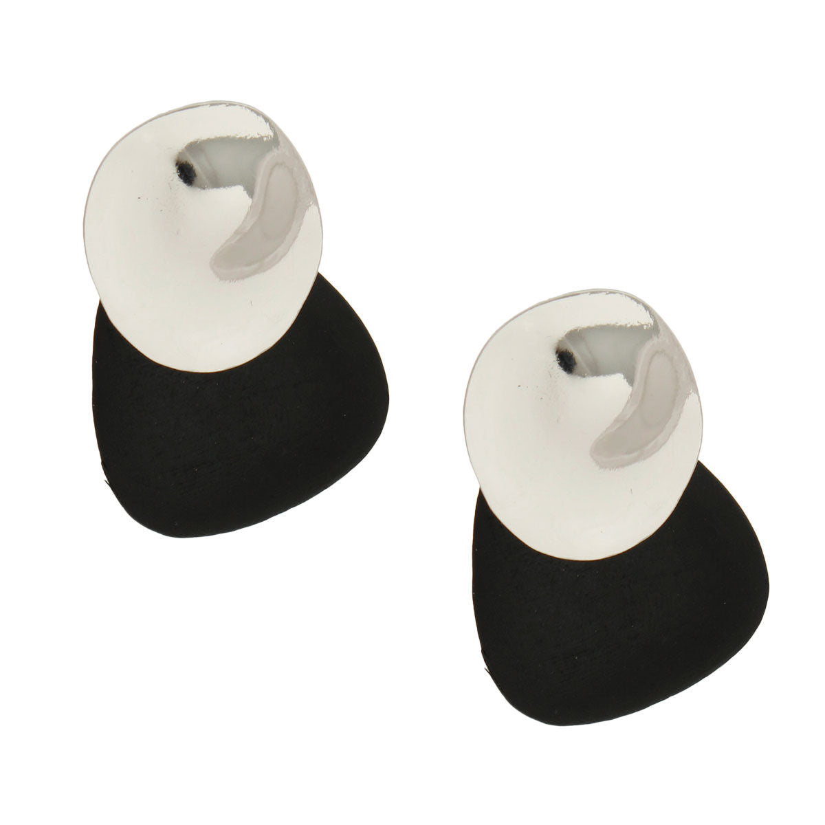 Black and Silver Wooden Studs|2 inches - Premium Wholesale Jewelry from Pinktown - Just $8! Shop now at chiquestyles