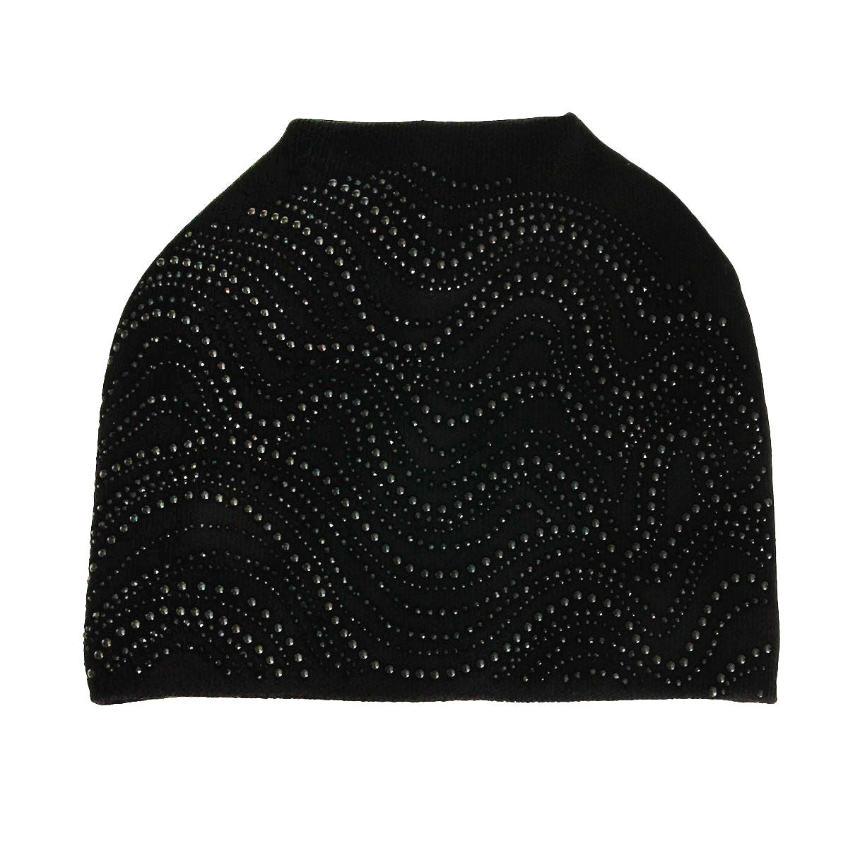 Black Beaded Slouch Beanie|Stretch to Fit - Premium Wholesale Fashion Accessories from Pinktown - Just $26! Shop now at chiquestyles