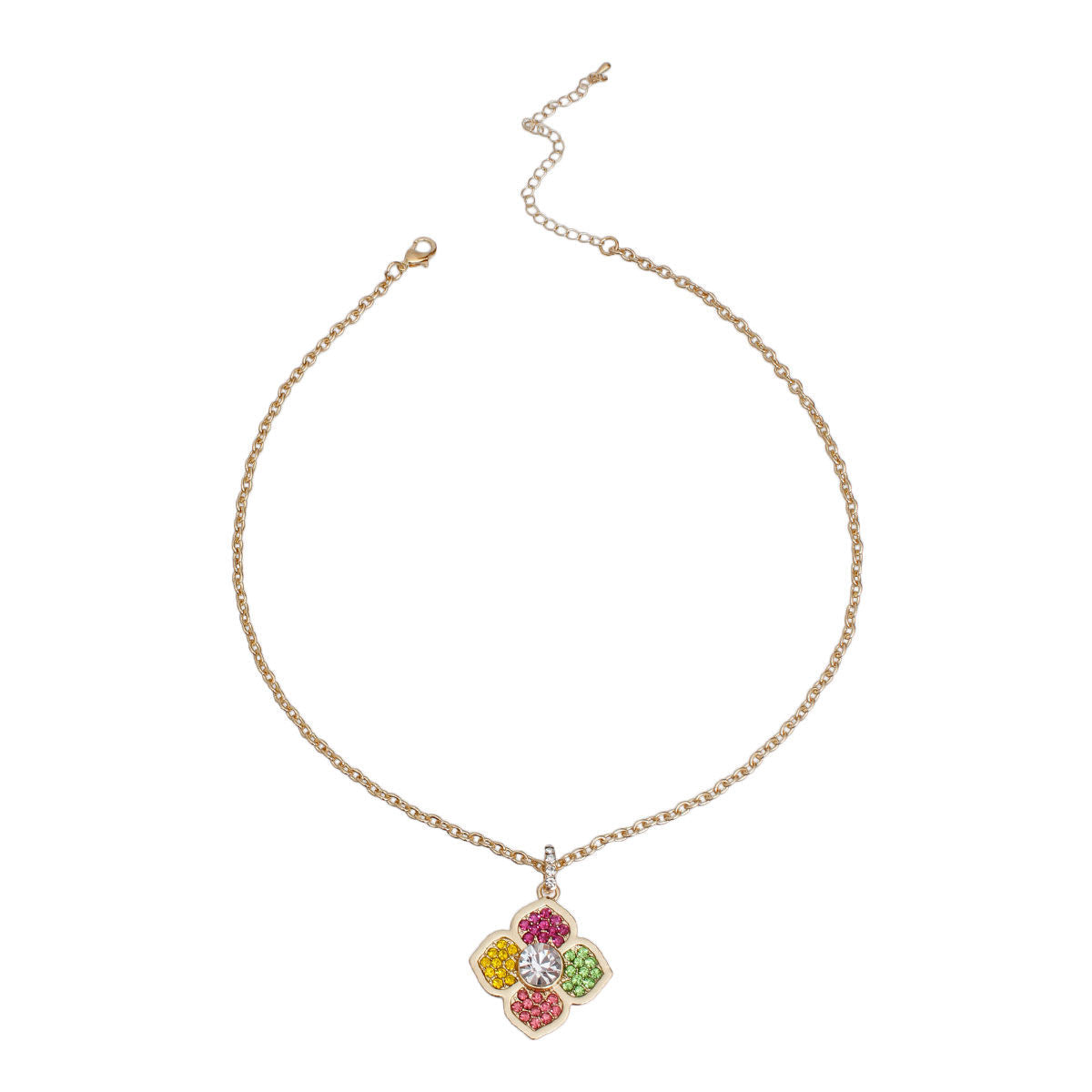 Multi Color Luxury French Designer Flower Necklace|16 inches - Premium Wholesale Jewelry from Pinktown - Just $10! Shop now at chiquestyles