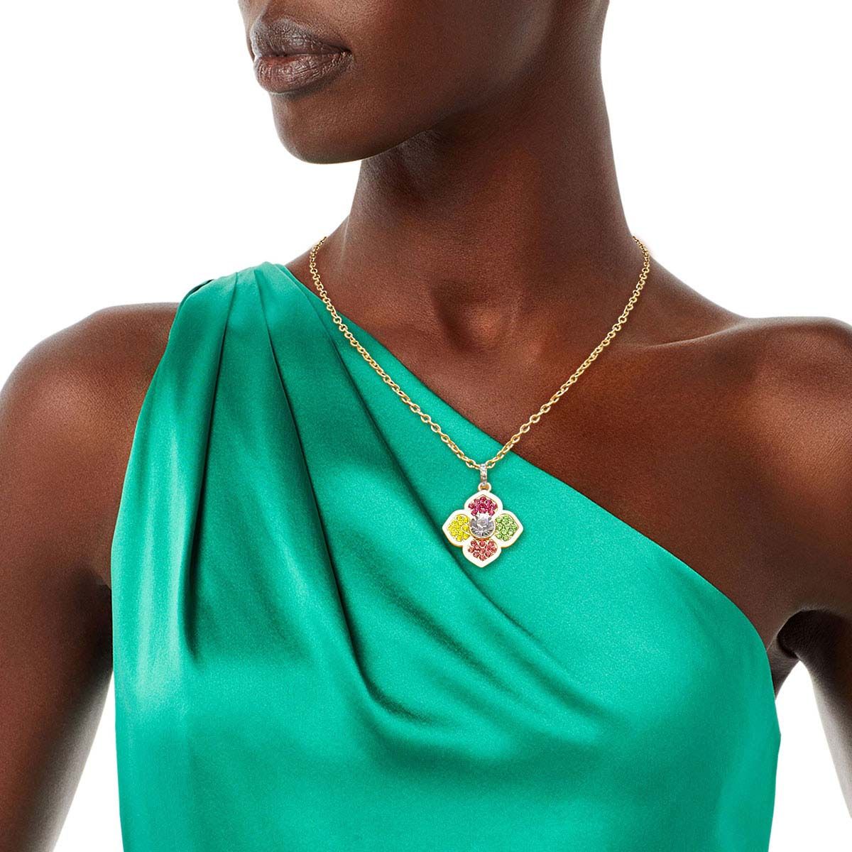 Multi Color Luxury French Designer Flower Necklace|16 inches - Premium Wholesale Jewelry from Pinktown - Just $10! Shop now at chiquestyles