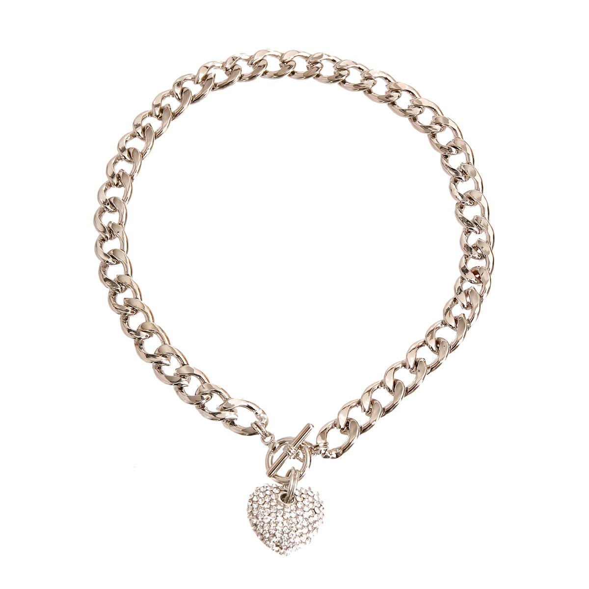Silver Heart Toggle Necklace - Premium Wholesale Jewelry from Pinktown - Just $11! Shop now at chiquestyles