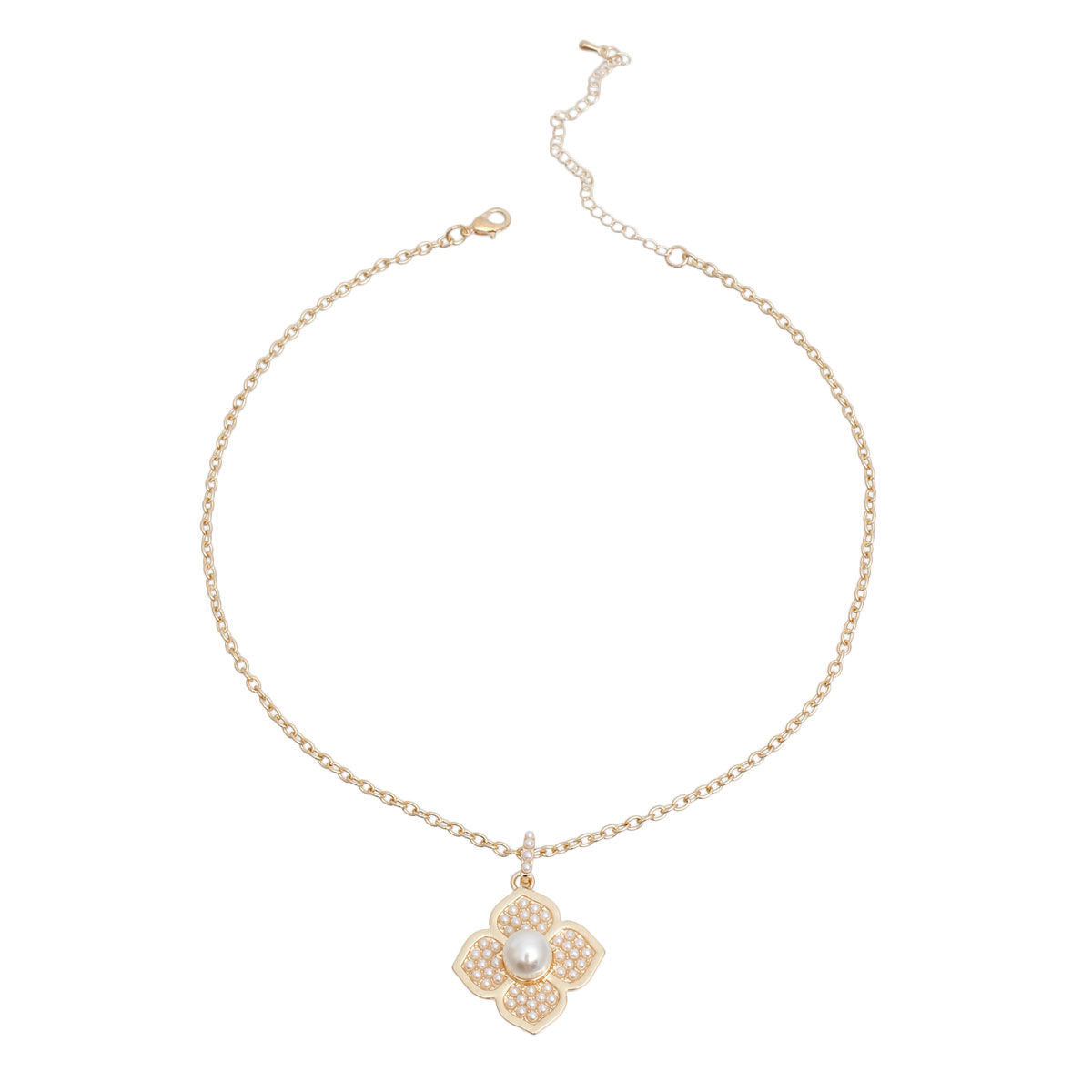 Pearl Luxury French Designer Flower Necklace|16 inches - Premium Wholesale Jewelry from Pinktown - Just $10! Shop now at chiquestyles
