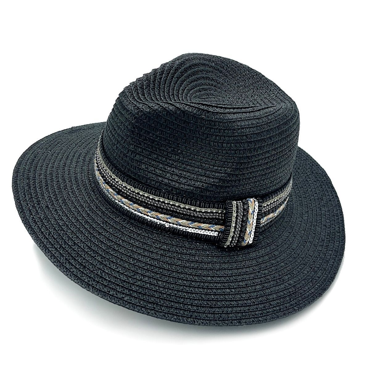 Black Pearl Embellished Panama Hat|One Size - Premium Wholesale Fashion Accessories from Pinktown - Just $30! Shop now at chiquestyles