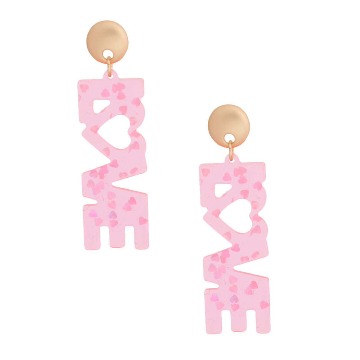 Light Pink LOVE Matte Earrings|3.15 inches - Premium Wholesale Jewelry from Pinktown - Just $12! Shop now at chiquestyles