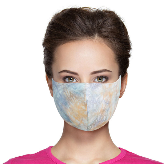 Blue and Yellow Tie Dye Mask|Stretch to Fit - Premium Wholesale Fashion Accessories from Pinktown - Just $7! Shop now at chiquestyles