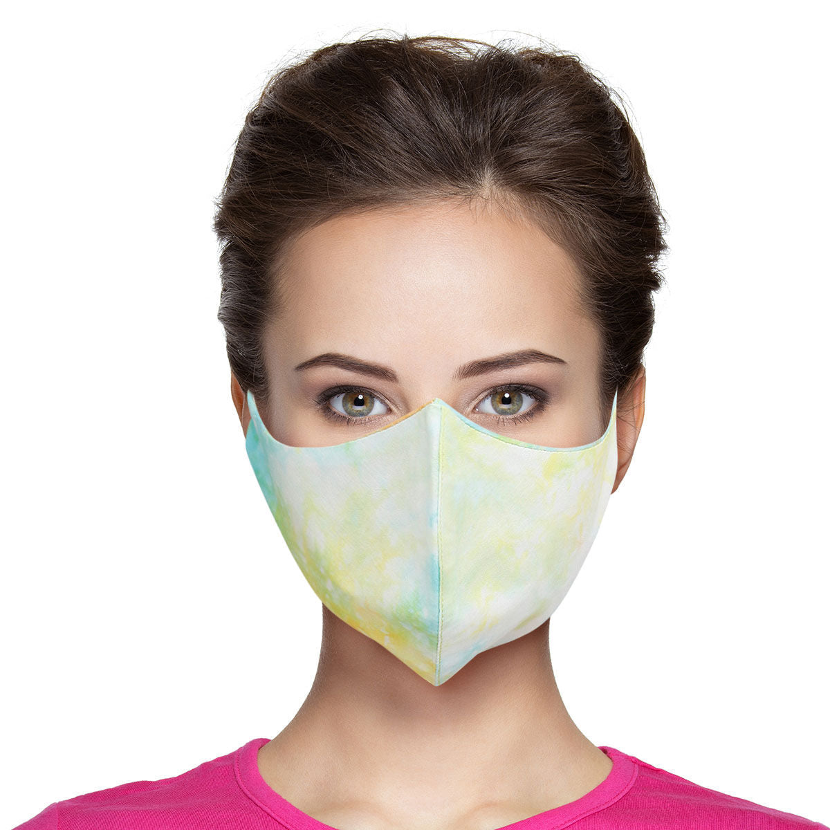 Green and Yellow Tie Dye Mask|Stretch to Fit - Premium Wholesale Fashion Accessories from Pinktown - Just $7! Shop now at chiquestyles