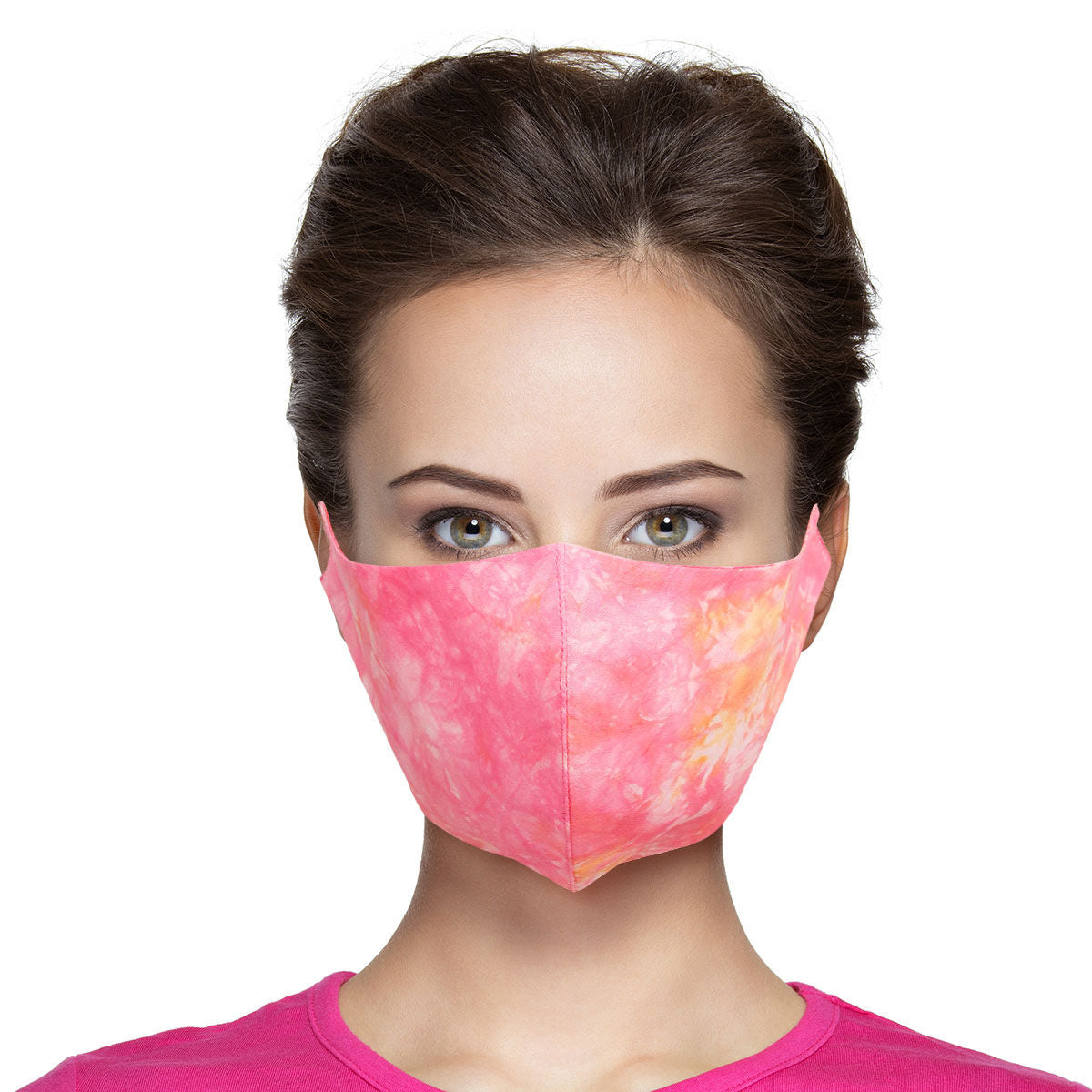 Pink and Yellow Tie Dye Mask|Stretch to Fit - Premium Wholesale Fashion Accessories from Pinktown - Just $7! Shop now at chiquestyles