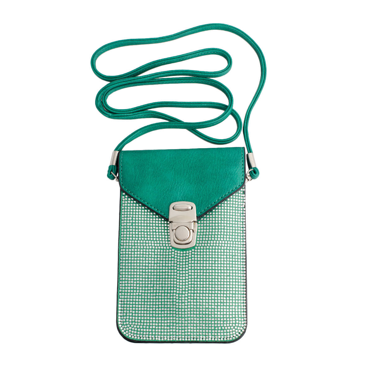 Green Rhinestone Cellphone Wallet|7.5 x 5 1 inches - Premium Wholesale Fashion Accessories from Pinktown - Just $17! Shop now at chiquestyles