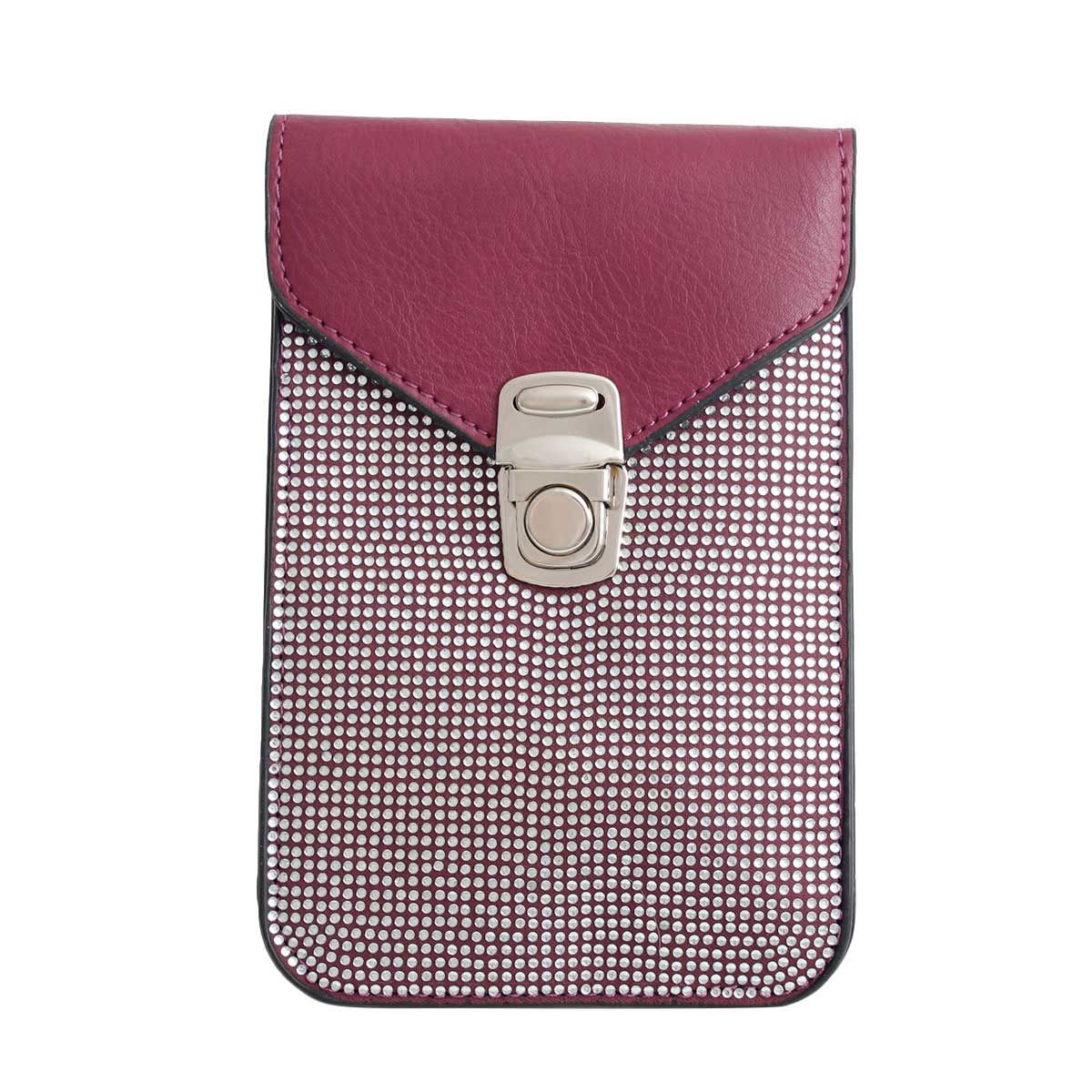 Dark Purple Rhinestone Cellphone Wallet|7.5 x 5 1 inches - Premium Wholesale Fashion Accessories from Pinktown - Just $17! Shop now at chiquestyles