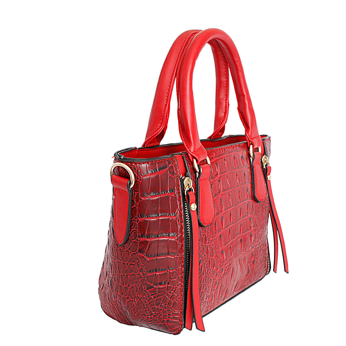 Red Croc Tote Pouch Set|12.5 x 8 x 4 inches - Premium Wholesale Fashion Accessories from Pinktown - Just $36! Shop now at chiquestyles