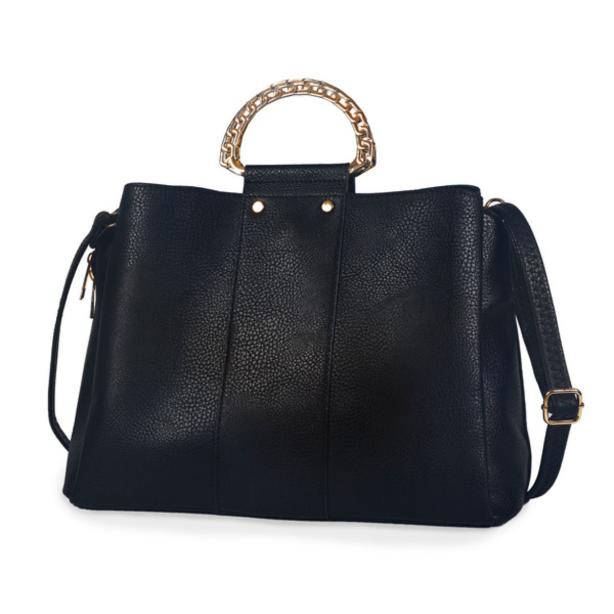 Purse Black Rigid Top Handle Handbag for Women - Premium Wholesale Fashion Accessories from Pinktown - Just $36! Shop now at chiquestyles