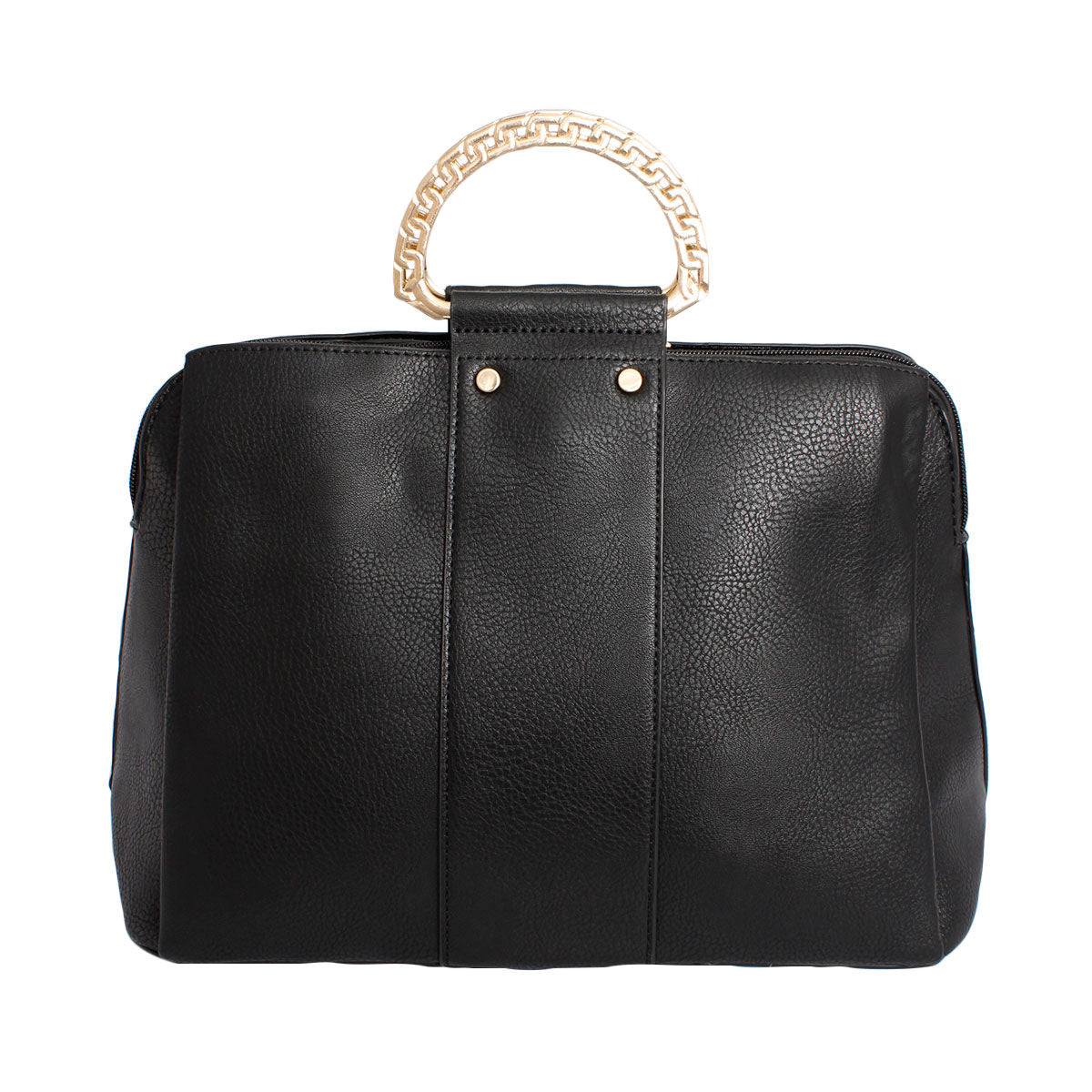 Purse Black Rigid Top Handle Handbag for Women - Premium Wholesale Fashion Accessories from Pinktown - Just $36! Shop now at chiquestyles