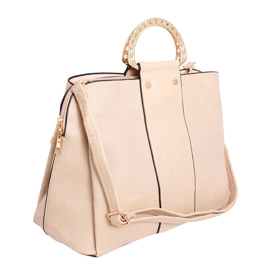 Purse Ivory Rigid Top Handle Handbag for Women - Premium Wholesale Fashion Accessories from Pinktown - Just $36! Shop now at chiquestyles