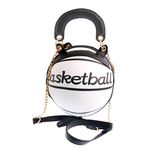 White Basketball Handbag|10.5 x 10.5 x 14 inches - Premium Wholesale Fashion Accessories from Pinktown - Just $67! Shop now at chiquestyles