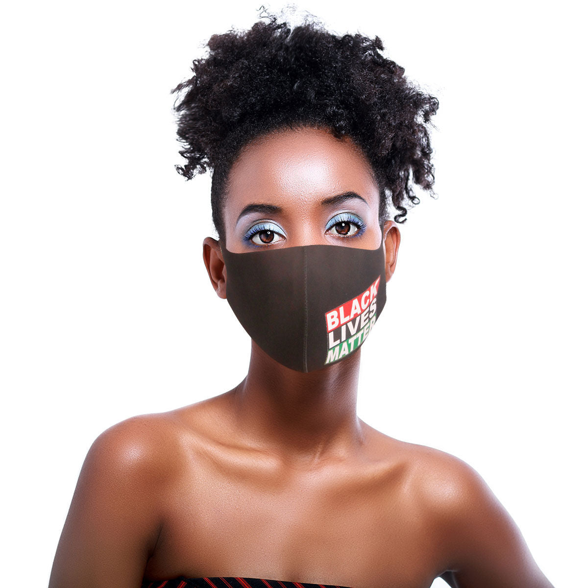 Multi Color Print BLACK LIVES MATTER Mask|Stretch to Fit - Premium Wholesale Fashion Accessories from Pinktown - Just $6! Shop now at chiquestyles