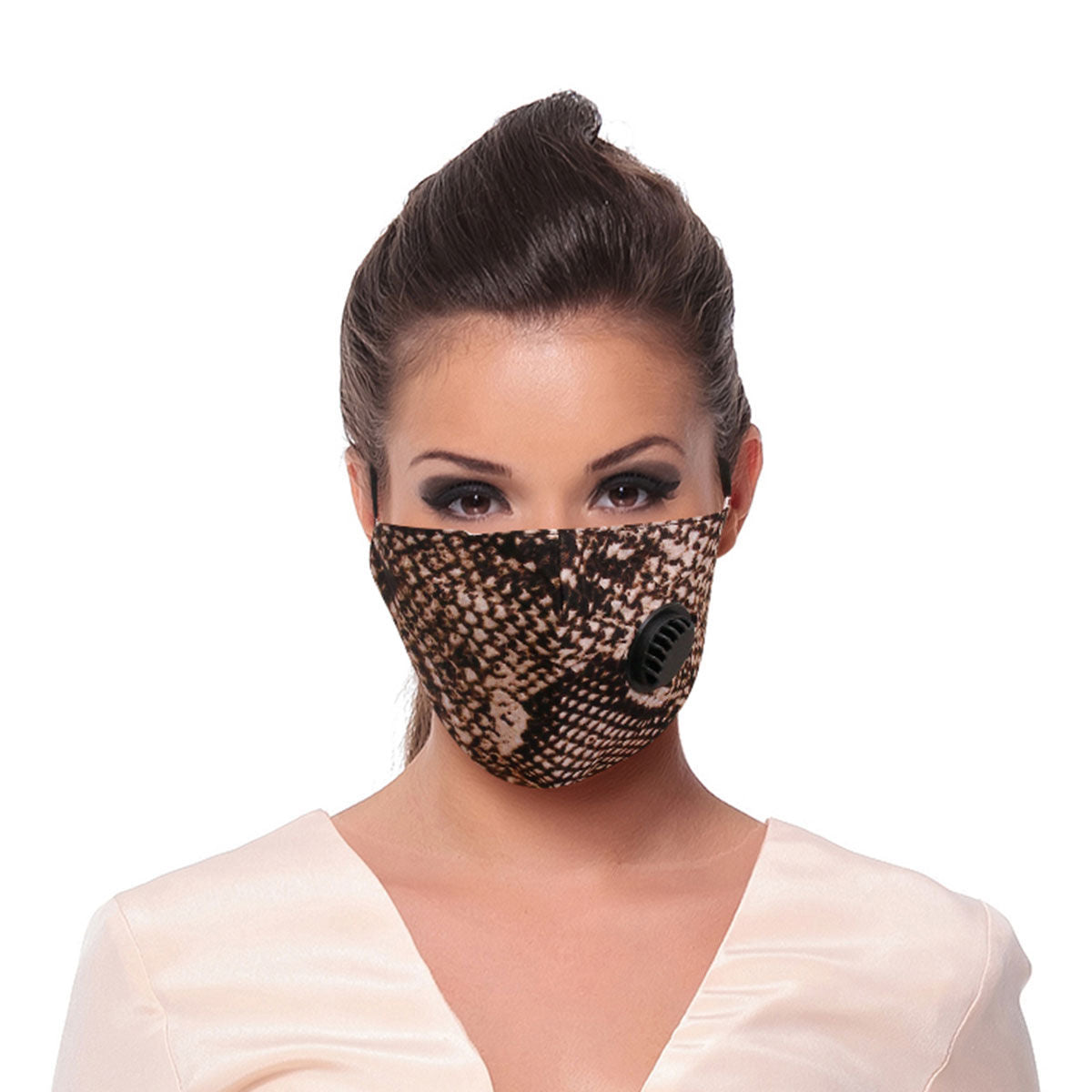 Gray Snake Skin Filter Mask|Stretch to Fit - Premium Wholesale Fashion Accessories from Pinktown - Just $7! Shop now at chiquestyles