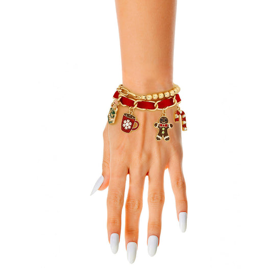Red Xmas Cocoa Bracelets - Premium Wholesale Jewelry from Pinktown - Just $13! Shop now at chiquestyles