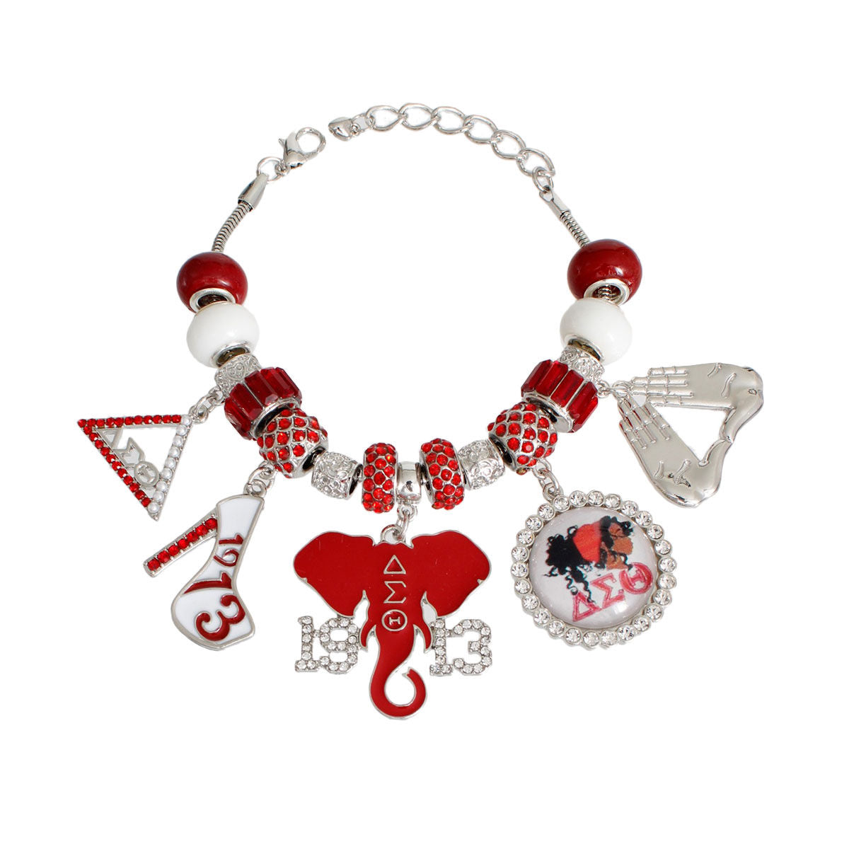 Red White DST Charm Bracelet|8 inches - Premium Wholesale Jewelry from Pinktown - Just $29! Shop now at chiquestyles