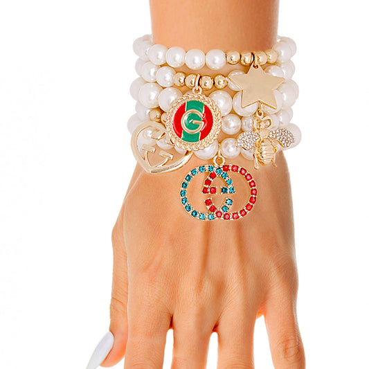 Cream Luxury-Inspired Bracelets|Stretch to Fit - Premium Wholesale Jewelry from Pinktown - Just $19! Shop now at chiquestyles