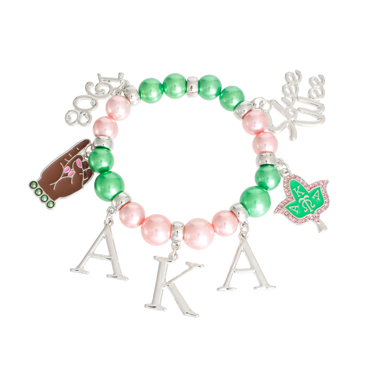 Pink Green Pearl AKA Bracelet|Stretch to Fit - Premium Wholesale Jewelry from Pinktown - Just $16! Shop now at chiquestyles