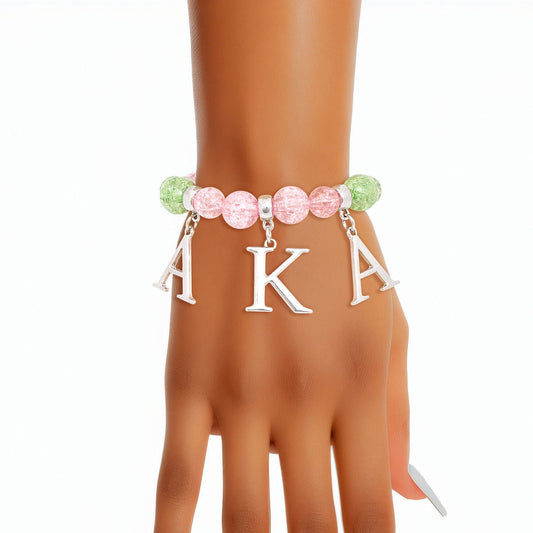 Bracelet Pink Green AKA Charm Bracelet for Women - Premium Wholesale Jewelry from Pinktown - Just $15! Shop now at chiquestyles