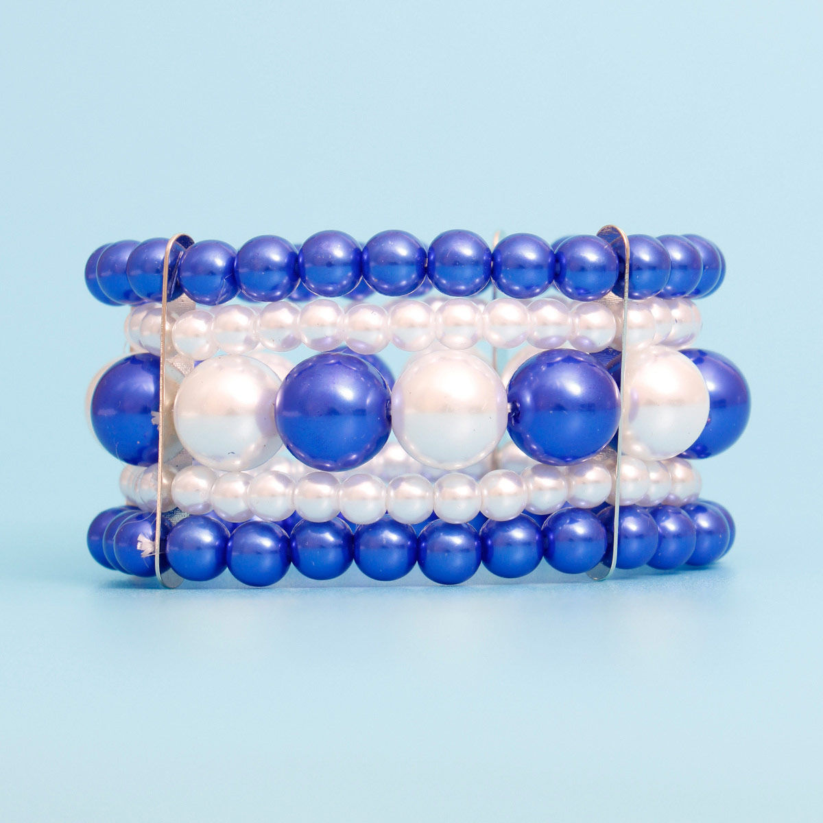 Bracelet Blue White Stacked Pearls for Women - Premium Wholesale Jewelry from Pinktown - Just $15! Shop now at chiquestyles