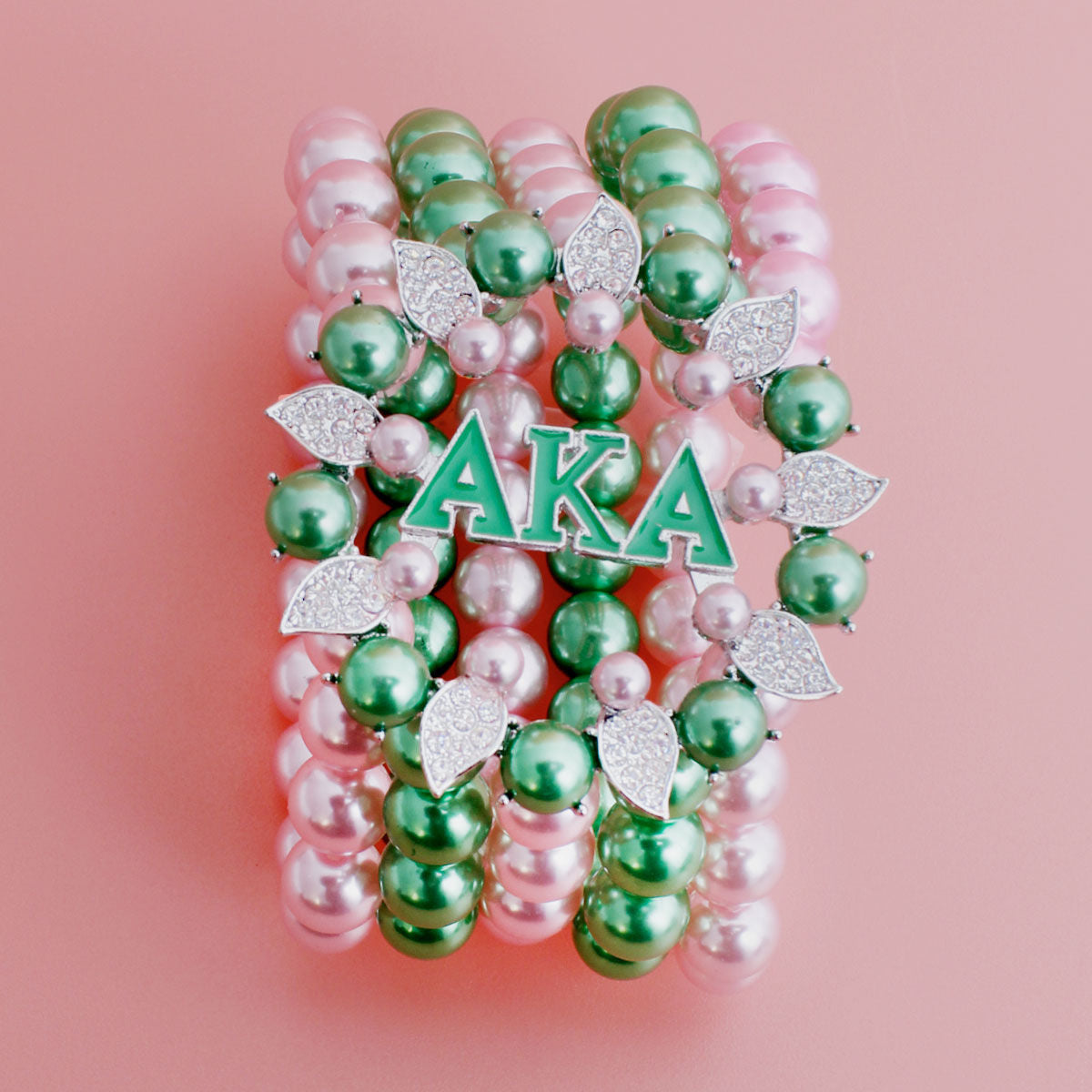Bracelet Pink Green Pearl AKA 5 Strand for Women - Premium Wholesale Jewelry from Pinktown - Just $17! Shop now at chiquestyles